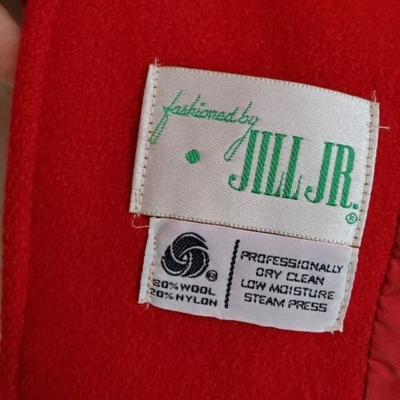 Vintage Jill Jr. double breasted wool coat red - Picture 4 of 13